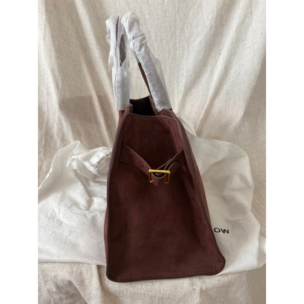 The Row Margaux Burgundy Suede Top Handle Bag - Picture 7 of 15